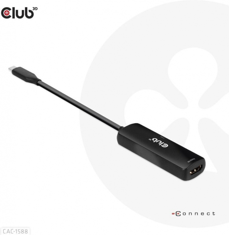 Club 3D CAC-1588 Typ C - HDMI 2.1 PD 100W aktiv adapter, 4K120 Hz - 8K60Hz Club 3D CAC-1588 Typ C - HDMI 2.1 PD 100W aktiv adapter, 4K120 Hz - 8K60Hz