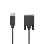Nedis Displayport-kabel | DisplayPort Hane | DVI-D 24+1-Pin Hane | 1080p | Nickelplaterad | 2.00 m | Rund | PVC | Svart | Label Nedis Displayport-kabel | DisplayPort Hane | DVI-D 24+1-Pin Hane | 1080p | Nickelplaterad | 2.00 m | Rund | PVC | Svart | Label