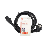 Nedis Strömkabel | Strömkontakt Hane | IEC-320-C13 | Vinklat | Rak | Nickelplaterad | 2.00 m | Rund | PVC | Svart | Label Nedis Strömkabel | Strömkontakt Hane | IEC-320-C13 | Vinklat | Rak | Nickelplaterad | 2.00 m | Rund | PVC | Svart | Label