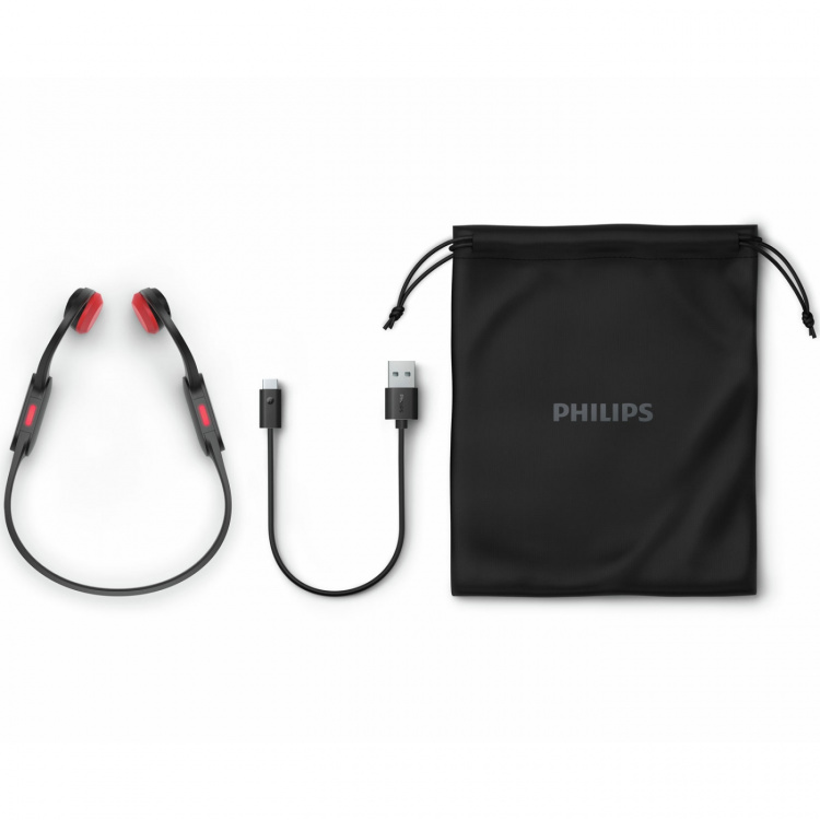 Philips TAA5608BK Trådlösa open-ear-sporthörlurar, bone conduction, IPX5-klass. Svarta