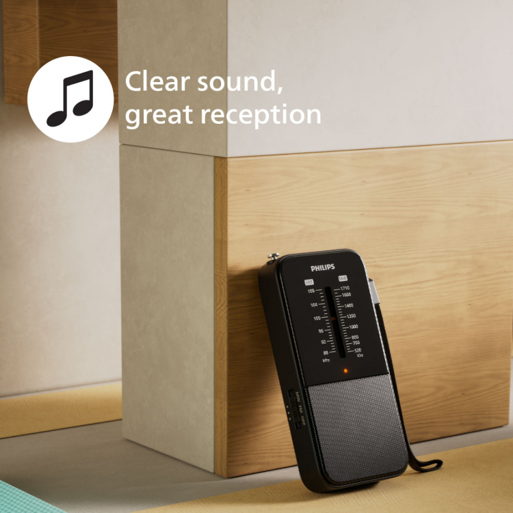 Philips Bärbar analog FM/MW-radio TAR1509 Philips Bärbar analog FM/MW-radio TAR1509