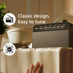 Philips Bärbar analog FM/MW-radio TAR2509. Nät- eller batteridriven Philips Bärbar analog FM/MW-radio TAR2509. Nät- eller batteridriven