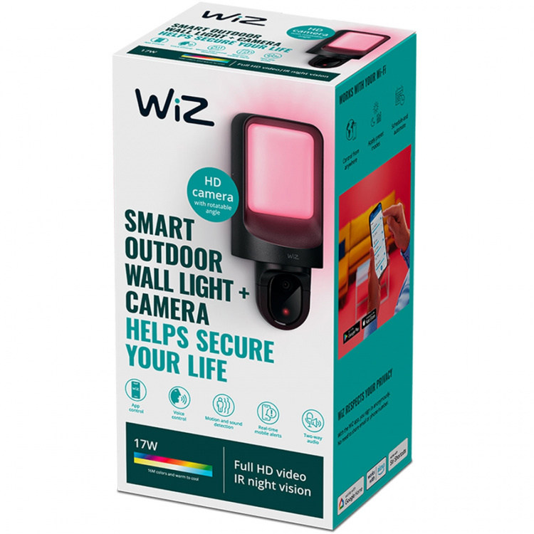 WiZ WiFi Smart Vägglampa Utomhus med inbyggd kamera