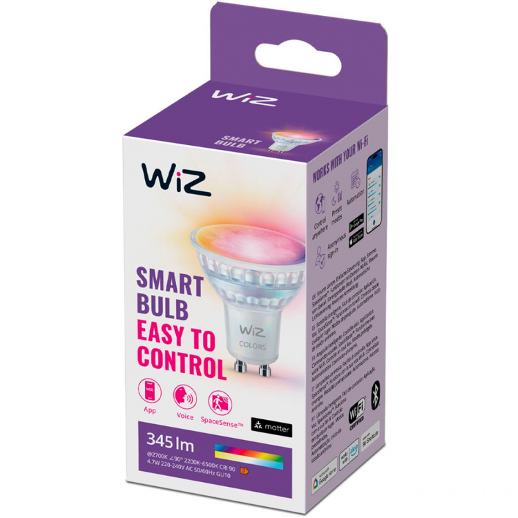 WiZ WiFi Smart LED GU10 50W 345lm Färg + Varm-kallvit 1-pack