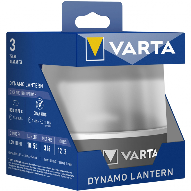 Varta L10R Dynamo-lykta Vev + USB-C 18/50lm Varta L10R Dynamo-lykta Vev + USB-C 18/50lm