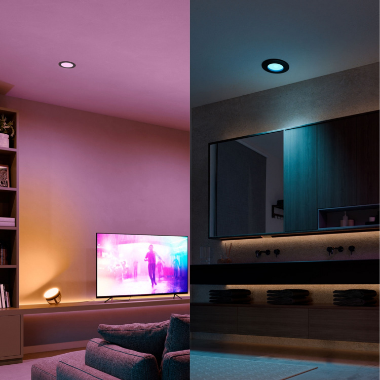 Philips Hue Slim Downlight S 90mm White and Color Ambiance Svart 1-pack
