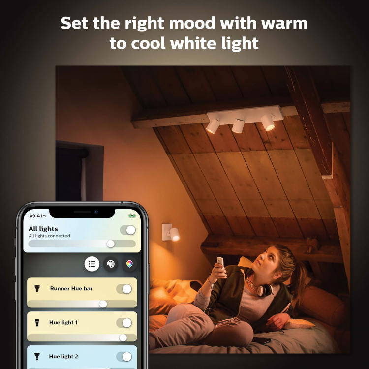 Philips Hue Runner White Ambiance 3 spot 1200 lm Vit Philips Hue Runner White Ambiance 3 spot 1200 lm Vit