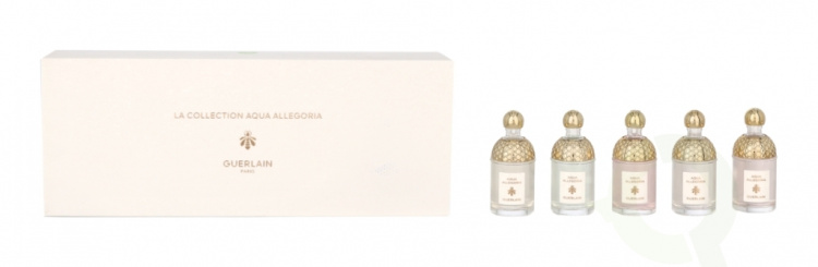 Guerlain Aqua Allegoria Miniatures Set 37.5 ml Aqua Allegoria Pera Granita 7.5ml/Aqua Allegoria Rosa7.5ml/Aqua Allegoria Nerolia Vetiver 7.5ml/Aqua Allegoria Mandarine Basilic 7.5ml/ Aqua Allegoria Bergamote Calabria 7.5ml