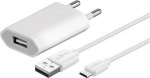 Goobay Micro-USB 5 W laddare + kabel, 1 m, vit Goobay Micro-USB 5 W laddare + kabel, 1 m, vit