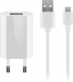 Goobay Micro-USB 5 W laddare + kabel, 1 m, vit Goobay Micro-USB 5 W laddare + kabel, 1 m, vit