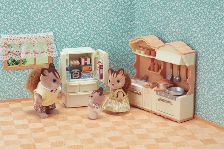 Sylvanian Families Bondgårdskök med kylskåp