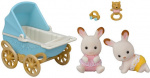 Sylvanian Families Set med chokladkanintvillingar (Barnvagnar)