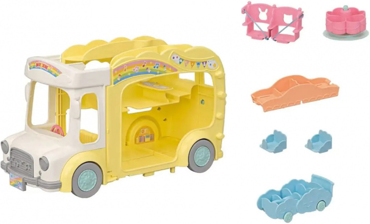 Sylvanian Families buss med 3 platser på lekplatsen