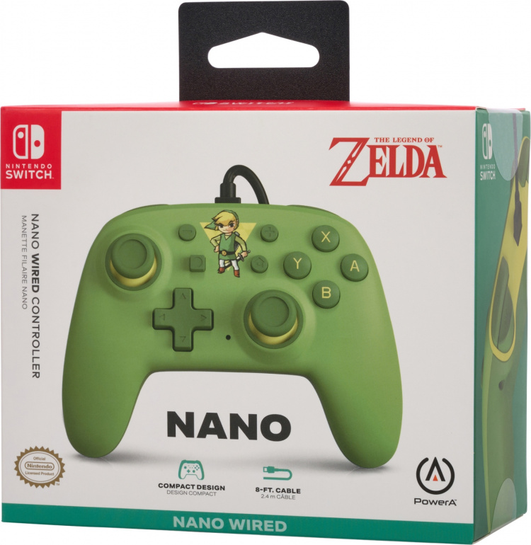 PowerA Nano trådbunden handkontroll, Toon Link, Switch