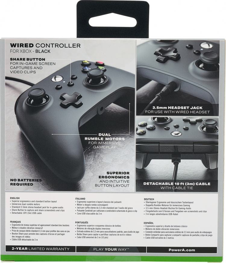 PowerA Wired Controller spelkontroll, svart, Xbox