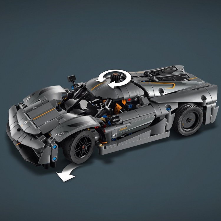 LEGO Technic 42173 - Grå hyperbil Koenigsegg Jesko Absolut