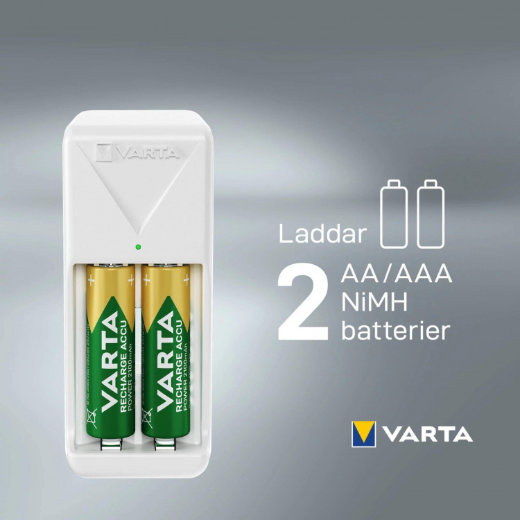 Varta Mini-laddare, innehåller 2x AA 2100 mAh