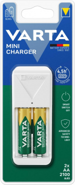 Varta Mini-laddare, innehåller 2x AA 2100 mAh