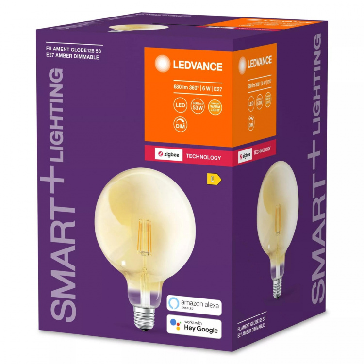 LEDVANCE SMART+ glob 55W/824 kl fil guld E27 Zigbee - C