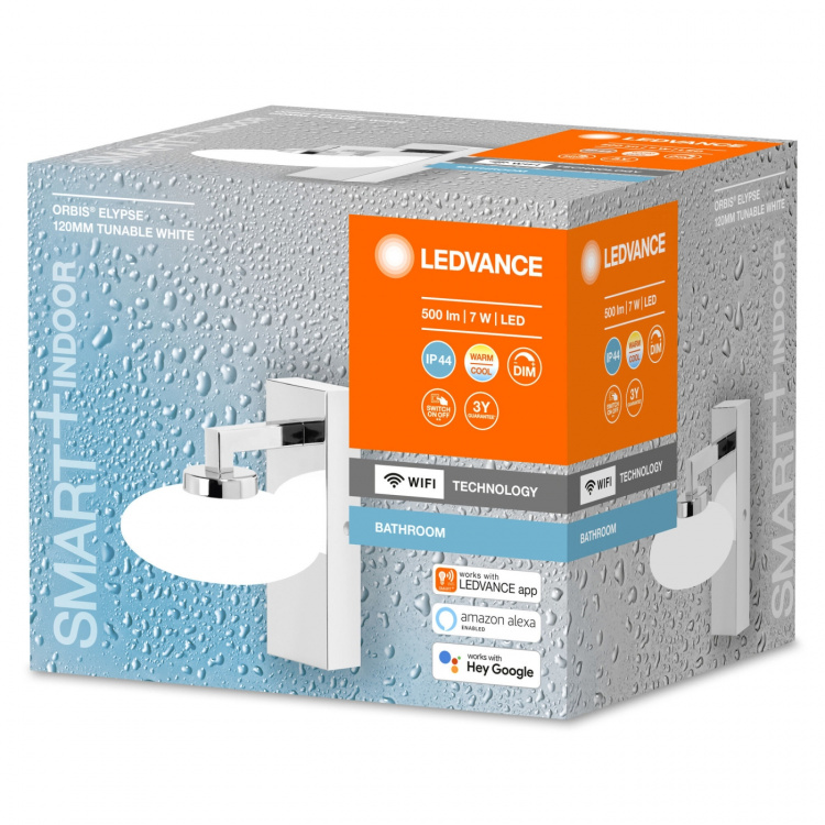 LEDVANCE SMART+ Vägg Orbis Elypse 7W TW Chr IP44 WiFi - C