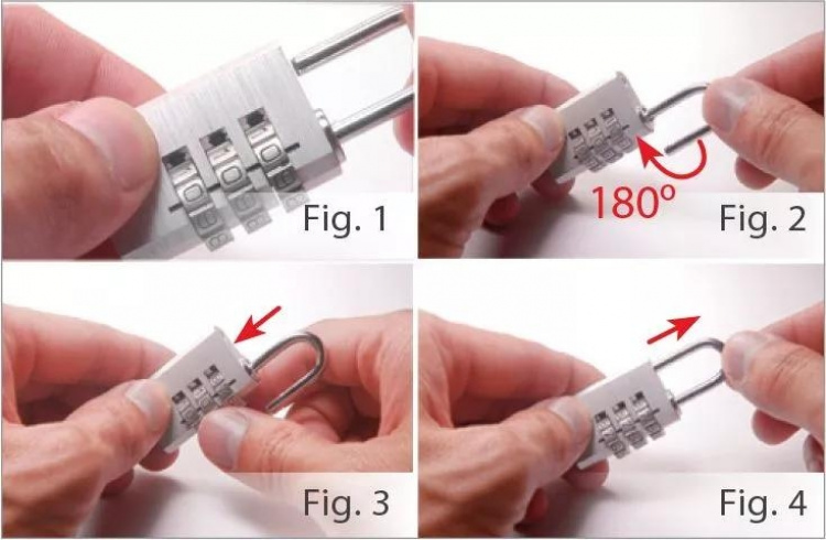 travelblue 3 Dial Combi lås, mixfärg Silver eller Guld
