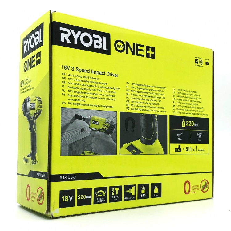 Ryobi One+ R18ID3-0 Slagborrmaskin utan batteri Utan batteri Utan batteri Utan batteri 1/4 