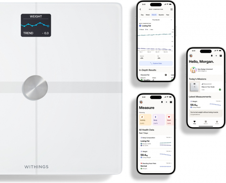 Withings Body Smart Vit kroppssammansättningsvåg med wifi-anslutning
