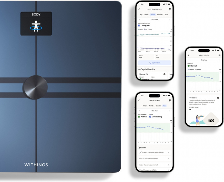 Withings Body Comp Black kroppssammansättningsvåg med wifi-anslutning