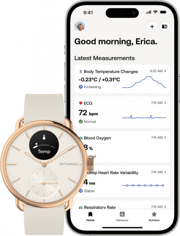 Withings Scanwatch 2 smartklocka, 38 mm, roséguld Withings Scanwatch 2 smartklocka, 38 mm, roséguld