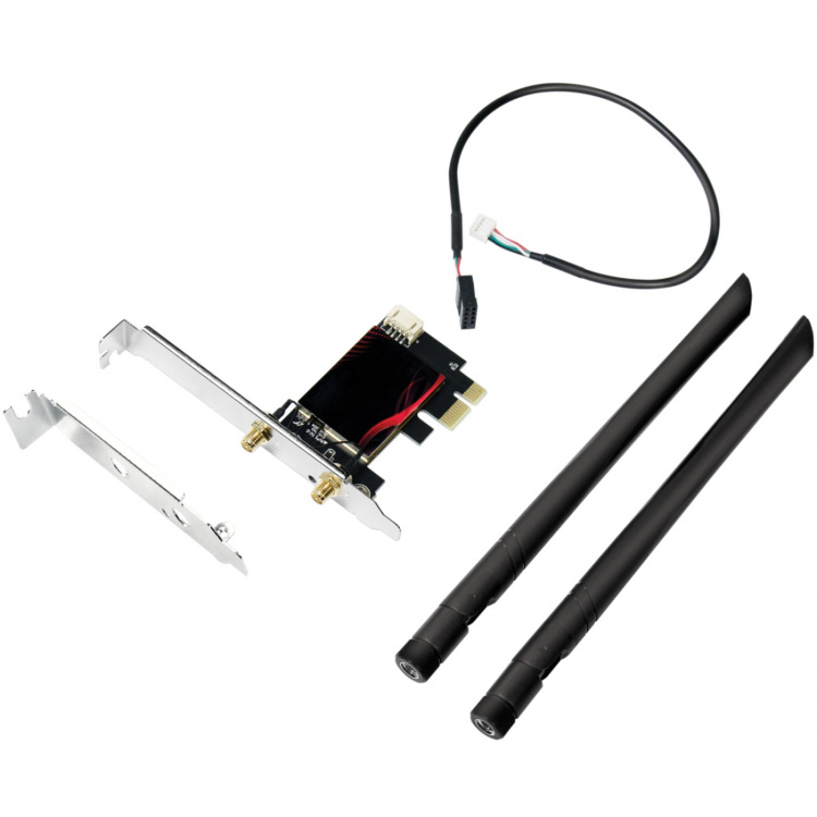 LogiLink Wi-Fi 6E AX5400 PCIe-kort med Bluetooth 5.2 LogiLink Wi-Fi 6E AX5400 PCIe-kort med Bluetooth 5.2
