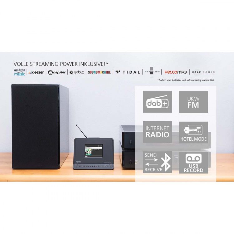 imperial DABMAN i410 BT Kompakt hybridradio DAB+ / FM / Internet / Bluetooth Svart