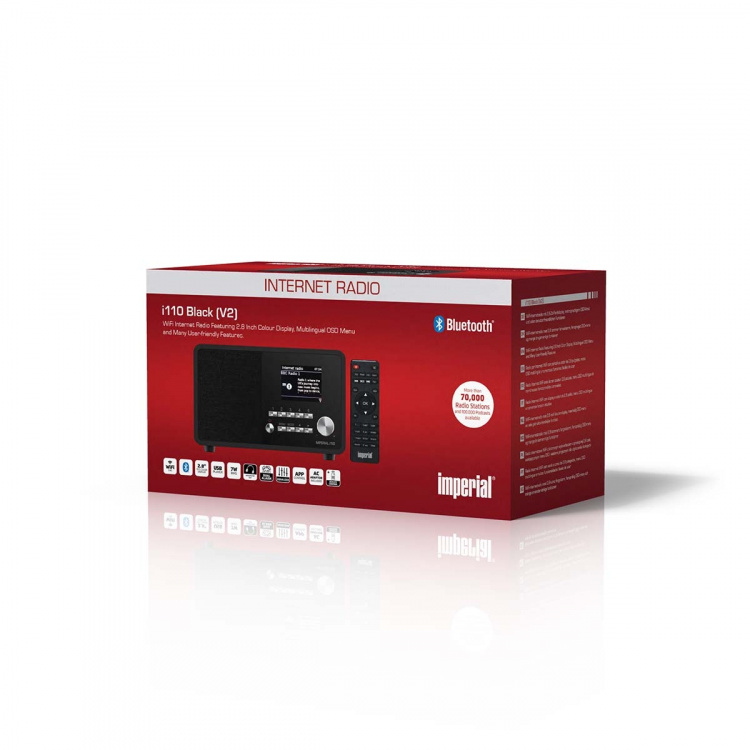 imperial i110 (V2) Wi-Fi Internet Radio med Media Player-funktion och Bluetooth® - Svart