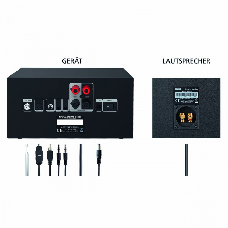 imperial DABMAN i310 CD Hybrid micro Hi-fi System DAB+ / FM / Internet / Bluetooth Svart
