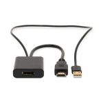 Nedis HDMI™ Adapter | HDMI™ Kontakt | DisplayPort Hane / USB-A Hane | Guldplaterad | Rak | PVC | Svart | 1 st. | Låda Nedis HDMI™ Adapter | HDMI™ Kontakt | DisplayPort Hane / USB-A Hane | Guldplaterad | Rak | PVC | Svart | 1 st. | Låda
