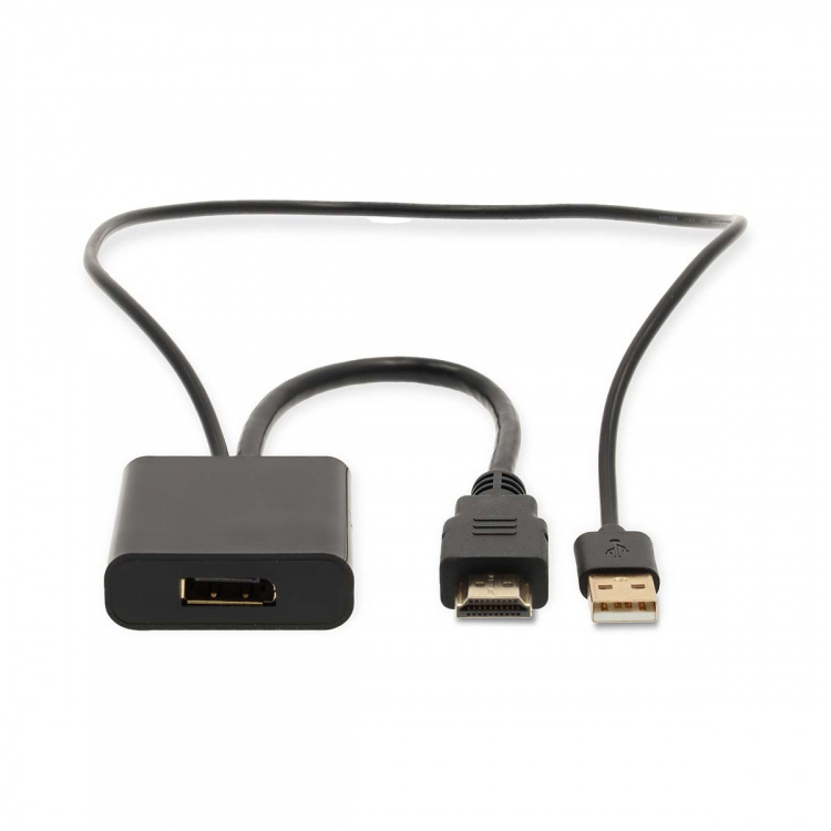 Nedis HDMI™ Adapter | HDMI™ Kontakt | DisplayPort Hane / USB-A Hane | Guldplaterad | Rak | PVC | Svart | 1 st. | Låda Nedis HDMI™ Adapter | HDMI™ Kontakt | DisplayPort Hane / USB-A Hane | Guldplaterad | Rak | PVC | Svart | 1 st. | Låda