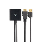 Nedis HDMI™ Adapter | HDMI™ Kontakt | DisplayPort Hane / USB-A Hane | Guldplaterad | Rak | PVC | Svart | 1 st. | Låda Nedis HDMI™ Adapter | HDMI™ Kontakt | DisplayPort Hane / USB-A Hane | Guldplaterad | Rak | PVC | Svart | 1 st. | Låda