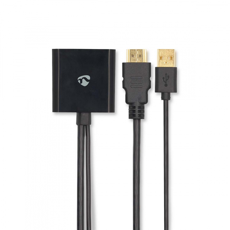 Nedis HDMI™ Adapter | HDMI™ Kontakt | DisplayPort Hane / USB-A Hane | Guldplaterad | Rak | PVC | Svart | 1 st. | Låda Nedis HDMI™ Adapter | HDMI™ Kontakt | DisplayPort Hane / USB-A Hane | Guldplaterad | Rak | PVC | Svart | 1 st. | Låda