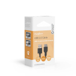 Nedis USB-kabel | USB 2.0 | USB-A Hane | USB-A Hona | 480 Mbps | Nickelplaterad | 0.20 m | Rund | PVC | Svart | Låda Nedis USB-kabel | USB 2.0 | USB-A Hane | USB-A Hona | 480 Mbps | Nickelplaterad | 0.20 m | Rund | PVC | Svart | Låda