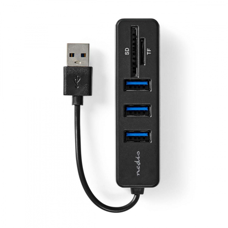 Nedis USB-hubb | 1x USB-A | 3x USB A Female | 5-Port port(s) | USB 2.0 | USB ström | SD & MicroSD Nedis USB-hubb | 1x USB-A | 3x USB A Female | 5-Port port(s) | USB 2.0 | USB ström | SD & MicroSD