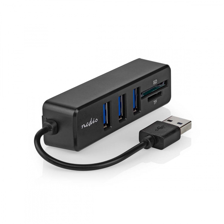 Nedis USB-hubb | 1x USB-A | 3x USB A Female | 5-Port port(s) | USB 2.0 | USB ström | SD & MicroSD Nedis USB-hubb | 1x USB-A | 3x USB A Female | 5-Port port(s) | USB 2.0 | USB ström | SD & MicroSD