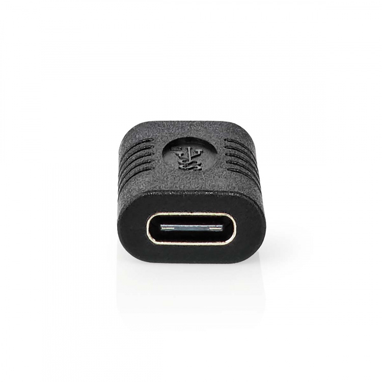 Nedis USB-C™ Adapter | USB 3.2 Gen 2 | USB-C™ Hona | USB-C™ Hona | 4K@60Hz | 10 Gbps | Rund | Nickelplaterad | Svart | Låda