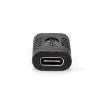 Nedis USB-C™ Adapter | USB 3.2 Gen 2 | USB-C™ Hona | USB-C™ Hona | 4K@60Hz | 10 Gbps | Rund | Nickelplaterad | Svart | Låda