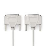 Nedis Serie Kabel | D-SUB 25-Pin Hane | D-SUB 25-Pin Hane | Nickelplaterad | 2.00 m | Rund | PVC | Elfenben | Label