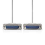 Nedis Serie Kabel | D-SUB 25-Pin Hane | D-SUB 25-Pin Hane | Nickelplaterad | 2.00 m | Rund | PVC | Elfenben | Label