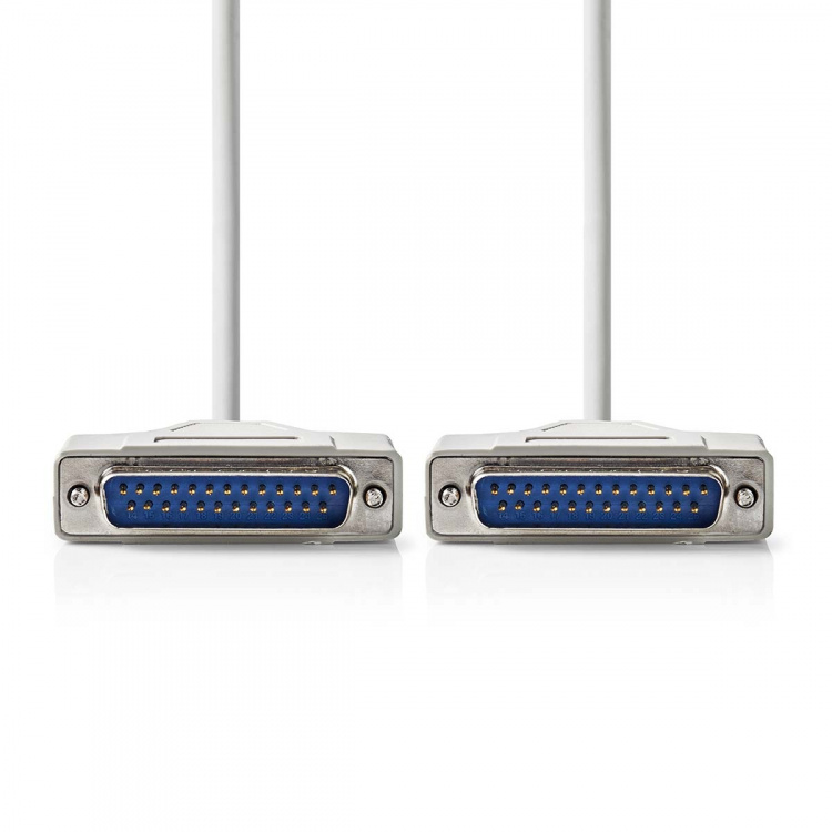 Nedis Serie Kabel | D-SUB 25-Pin Hane | D-SUB 25-Pin Hane | Nickelplaterad | 2.00 m | Rund | PVC | Elfenben | Label