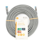 Nedis CAT6a nätverkskabel | S/FTP | RJ45 hane | RJ45 hane | 15.0 m | Snagless | Rund | LSZH | Grå | Label