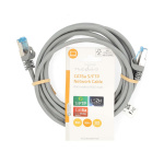 Nedis CAT6a nätverkskabel | S/FTP | RJ45 hane | RJ45 hane | 3.00 m | Snagless | Rund | LSZH | Grå | Label