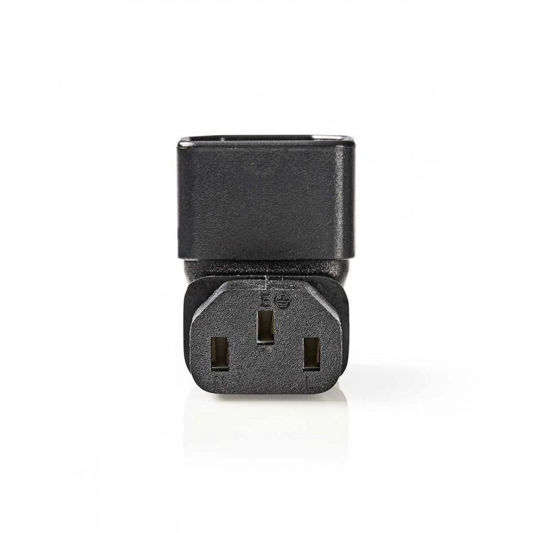 Nedis Extension Plug | IEC-320-C13 | IEC-320-C14 | Vinklat 90° | Nickelplaterad | PVC | Svart | Låda | 1 st Nedis Extension Plug | IEC-320-C13 | IEC-320-C14 | Vinklat 90° | Nickelplaterad | PVC | Svart | Låda | 1 st