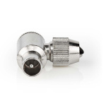 Nedis IEC (coax) | Vinklat 90° | Hane | Nickelplaterad | 75 Ohm | Skruva | Kabel input diameter: 7.0 mm | Metall | Silver | 2 st. | Låda Nedis IEC (coax) | Vinklat 90° | Hane | Nickelplaterad | 75 Ohm | Skruva | Kabel input diameter: 7.0 mm | Metall | Silver | 2 st. | Låda