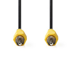 Nedis Komposit videokabel | RCA Hane | RCA Hane | Nickelplaterad | 480p | 5.00 m | Rund | PVC | Svart | Label